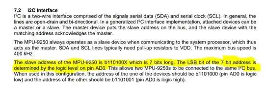MPU9250 Datasheet I2C Bus