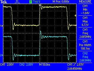 Very rapid blinking of pins 12 and 13