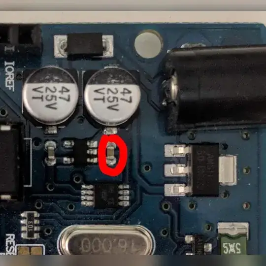 The part that smoked is circled