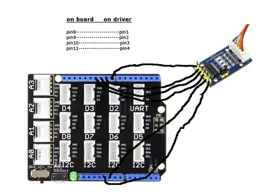 Pinout from motor controller to arduino 101 grove shield