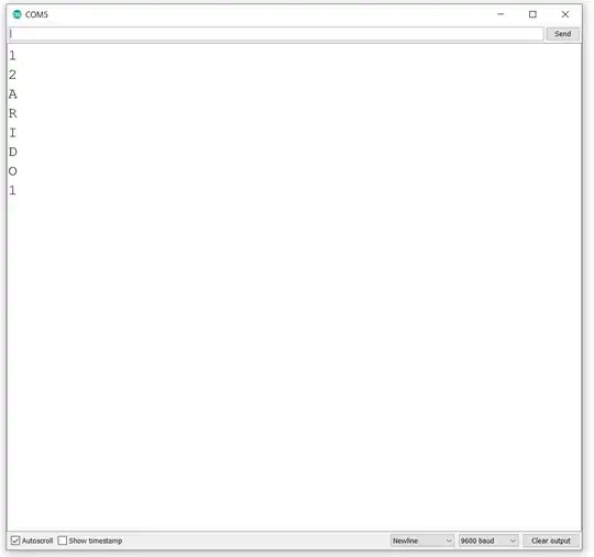 Serial Monitor with BT readings.