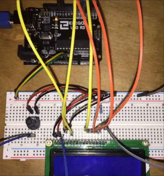 Picture of the Arduino connected to the LCD display