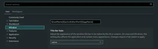 Window settings with Title Bar Style set to native