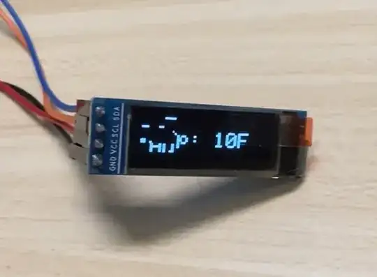 128x32 SSD1306 OLED scrambled text