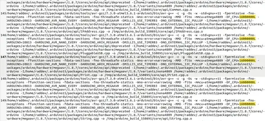 snapshot of compilation output