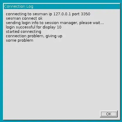 Screenshot of error message: Connection problem