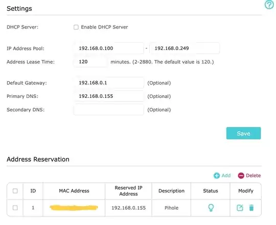 Using my Raspberrypi (Pi-Hole) as my primary DNS server and DHCP server properly disabled on my router