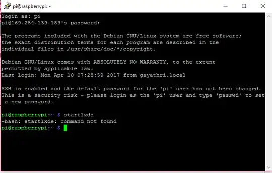 Screenshot of startlxde:command not found
