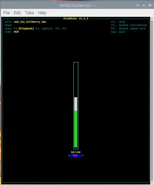 AlsaMixer new DAC device that I added