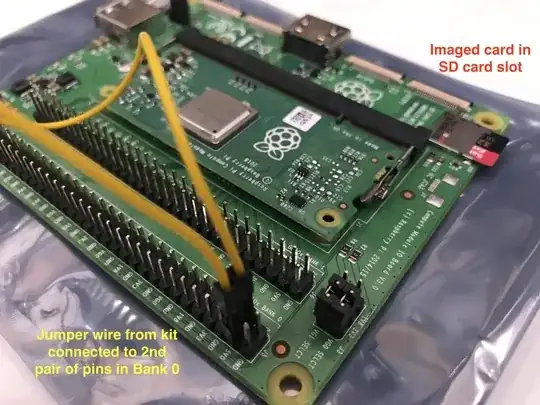GPIO pins to enable SD card visibility connected to jumper wires