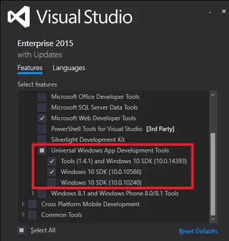visual studio screen shot