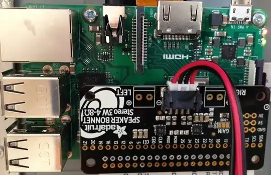 Raspberry Pi with bonnet stacked on top