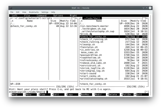 screenshot midnight commander