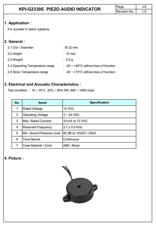 First page of data-sheet image