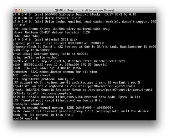 Screen shot first real boot