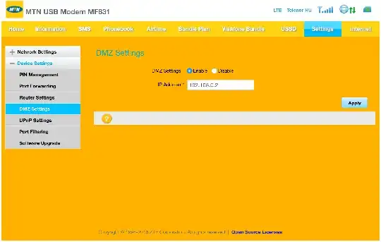 MF831 webGUI DMZ screenshot from the web
