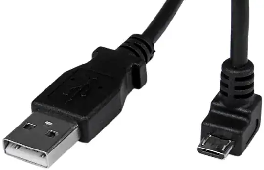 Angled usb micro cable