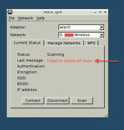 Failed to initiate AP Scan