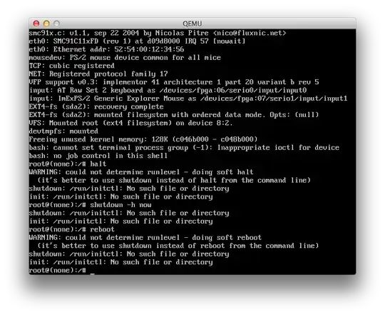 Screenshot of halt errors
