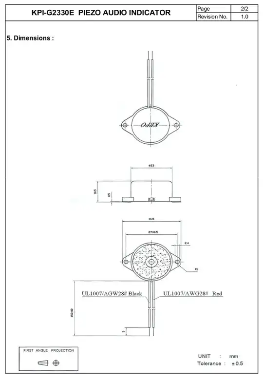 Second page of data-sheet