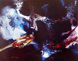 Asking new spaces, oil on canvas, 94 × 121 cm, 1977