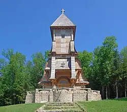 Chapel in the World War I Eastern Front Cemetery No. 123 in Łużna – Pustki (by Dušan Jurkovič, 1915)