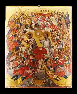 Holy Liturgy, an Orthodox composition, though showing Western stylistic and iconographic influence, for example in depicting God the Father