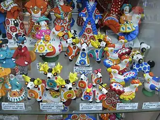 Dymkovo toys in a store