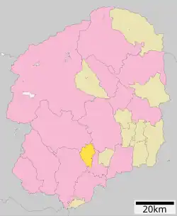 Location of Mibu in Tochigi Prefecture