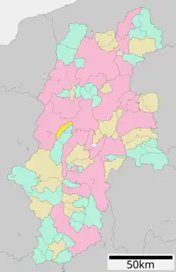 Location of Hata in Nagano