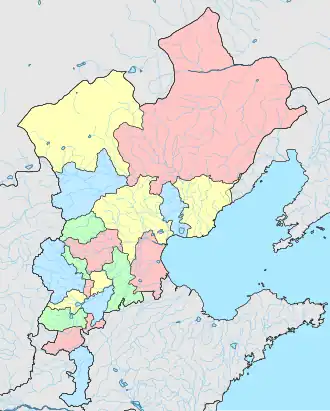 Administraitve map of North Zhili in 1820