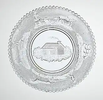 top view of bowl with log cabin, foamer, glassworks designs
