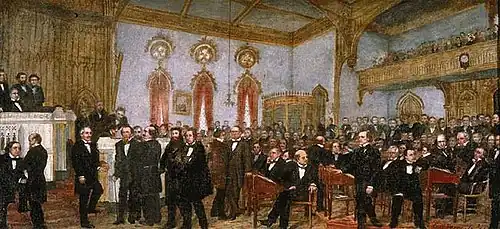 Image 24'Signing the Ordinance of Secession of Louisiana, January 26, 1861', oil on canvas painting, 1861 (from Louisiana)