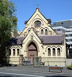 This is a photograph of the Darlinghurst Hall, constructed in 1880, which houses the Benedict XVI Medical Library.