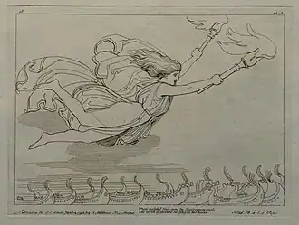 Iris sent by Jove in the Iliad (engraving by Tommaso Piroli after John Flaxman)