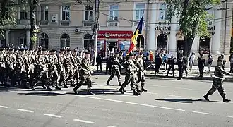 The 2nd Motorized Infantry Brigade "Stefan Cel Mare" on parade.