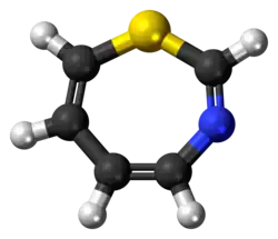 Ball-and-stick model of the 1,3-thiazepine molecule