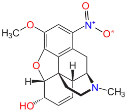 Chemical structure of 1-nitrocodeine.