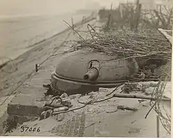 A German gun at Ostende Belgium.