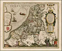 Leo Belgicus by Kaerius (vd Keere), 1617