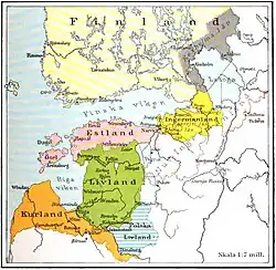 Image 32Swedish Baltic possessions, with Polish Livonia (from History of Latvia)