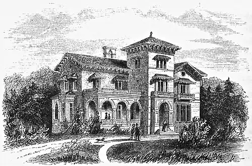 R. P. Dodge Residence (1864) designed by architectural firm Downing & Vaux from New York
