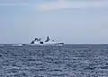 HDMS Peter Willemoes underway in the Atlantic Ocean on 16 September 2019.
