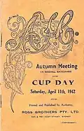 1942 Sydney Cup racebook front cover