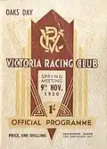 1950 VRC Oaks Stakes racebook front cover