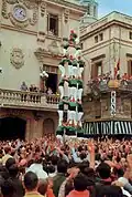 First quatre de vuit carregat by the Castellers de Vilafranca, 12/10/1969