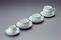 from the left : G-type Demitasse / G-type Coffee Cup / G-type Tea Cup / G-type Morning Cup (1969)