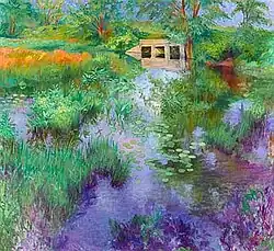 The Dam by Roswell Weidner, 1980, pastel on paper.