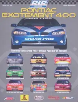 The 1999 Pontiac Excitement 400 program cover.
