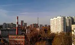 Ostankinskaya tower, view from Malomoskovskaya street, Alexeyevsky District